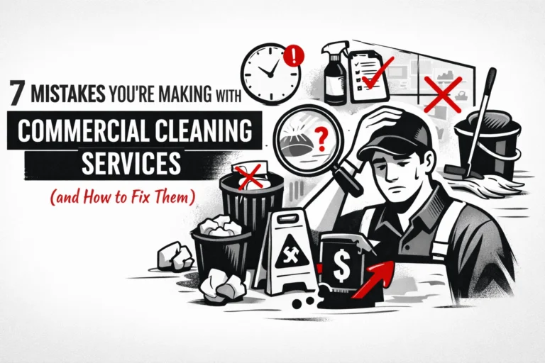 Read more about the article 7 Mistakes You’re Making with Commercial Cleaning Services (and How to Fix Them)
