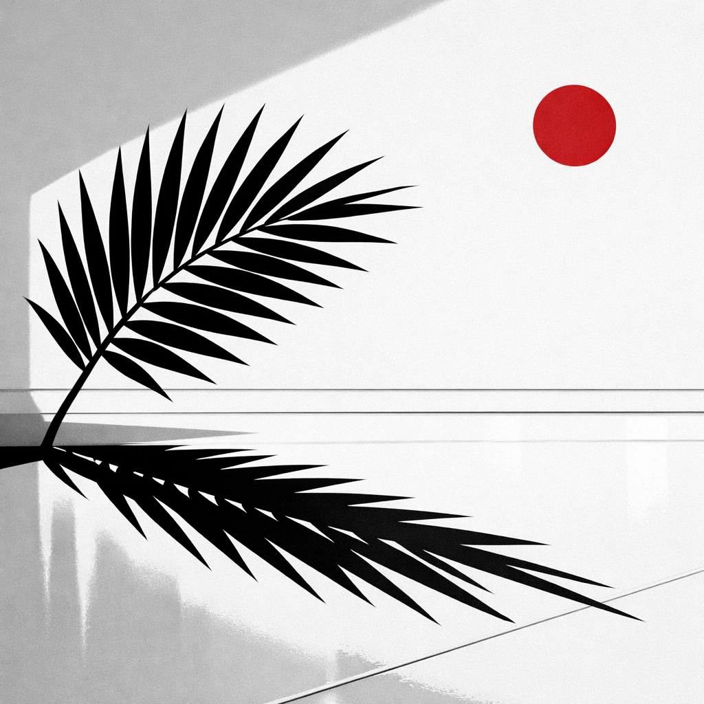 Polished office floor with a palm leaf shadow, illustrating local expertise in Fort Myers commercial cleaning.