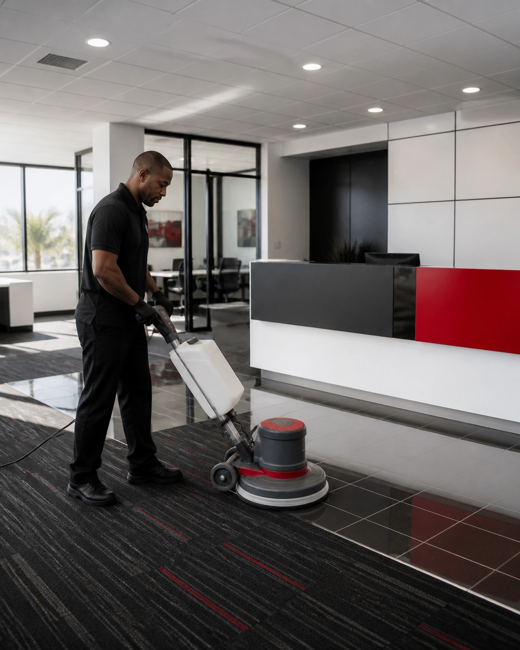 Professional carpet and hard-floor care in a polished Southwest Florida office